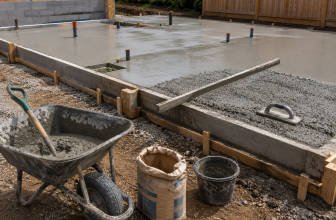 concrete calculator showing volume and bag yield inputs