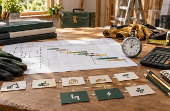 Contractor schedule, stopwatch and task cards for estimating labor and duration