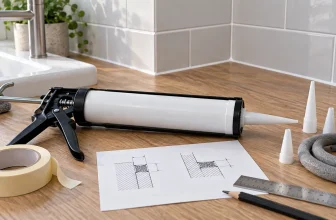 Sealant cartridge quantity planning with caulk gun, backer rod and joint sketch